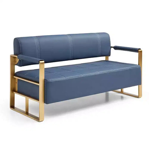 57.9 W Loveseat Sofa, 2 Seat Couch With Metal Armrests, Wide Thick Backrest, High-density Foam Seat Padded, Accent Love Seats