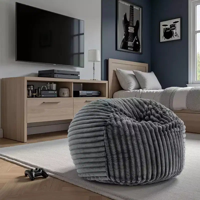 Fauteuil poire avec housse amovible et fermeture éclair, canapé paresseux moelleux avec mousse à mémoire de forme, chaise longue confortable pour le salon