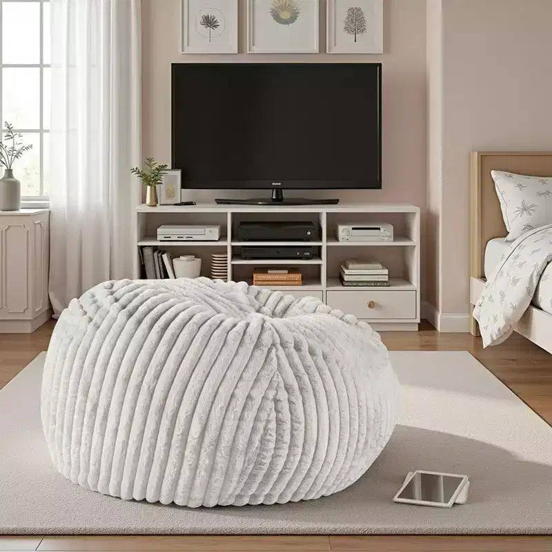Okak Bean Bag Chair with Removable Cover&Zipper,Fluffy Lazy Sofa Chair with Memory Foam, Comfy Lounge Chair for Living Room
