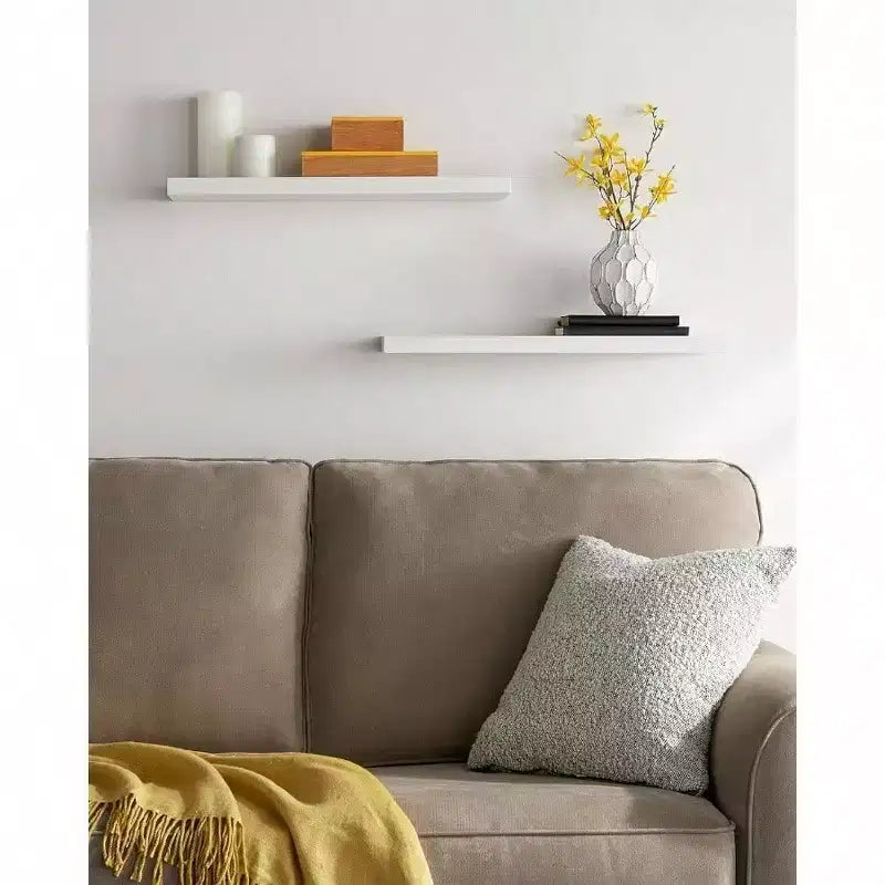 Floating Shelves White 22.5 Inch Rustic Wood Wall Mounted Shelves for Bathroom Bedroom Living Room Kitchen Office Hanging