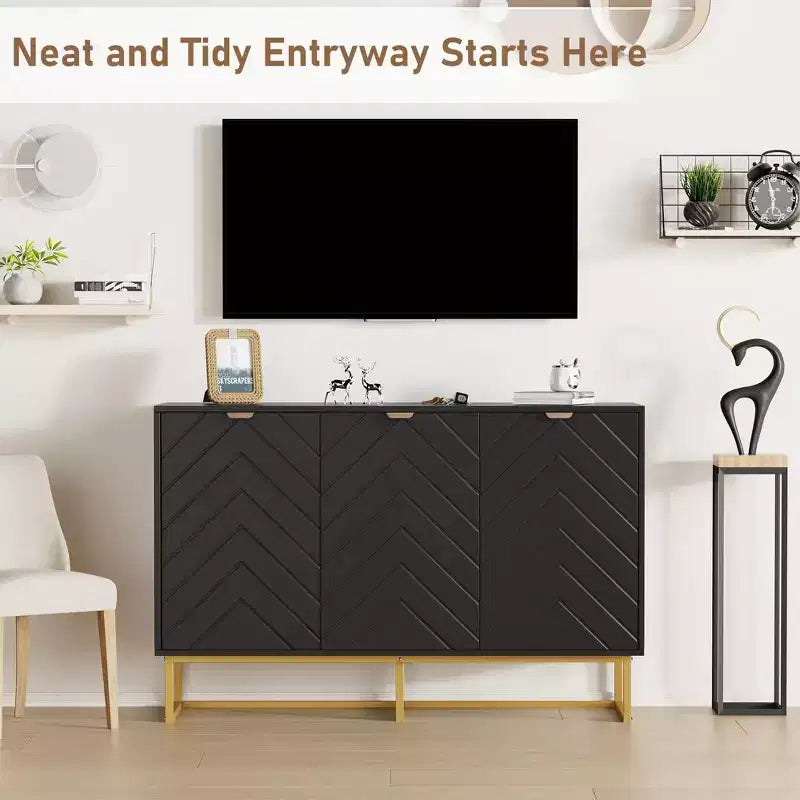 Sideboard Buffet Cabinet, Storage Cabinet with Shelves, Wood Credenza Console Table for Organization, Kitchen, Dining Room, Living Room, Entryway