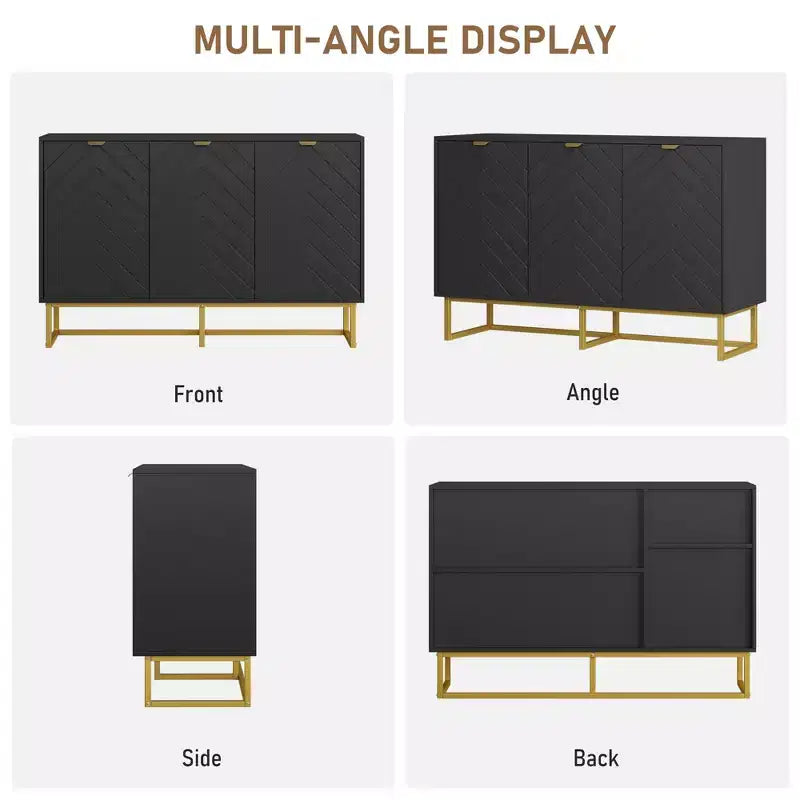 Sideboard Buffet Cabinet, Storage Cabinet with Shelves, Wood Credenza Console Table for Organization, Kitchen, Dining Room, Living Room, Entryway