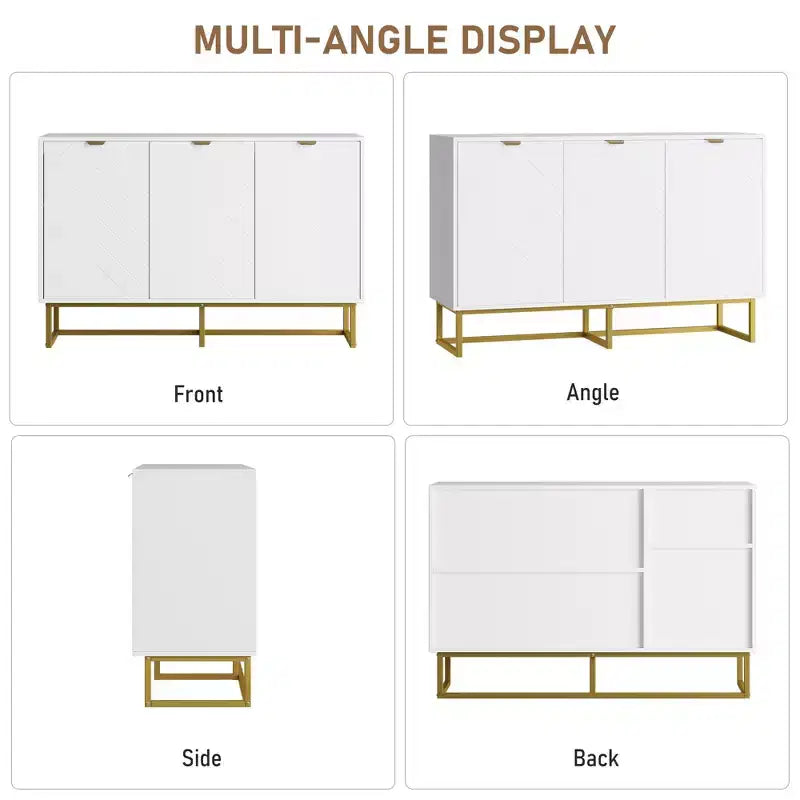 Sideboard Buffet Cabinet, Storage Cabinet with Shelves, Wood Credenza Console Table for Organization, Kitchen, Dining Room, Living Room, Entryway