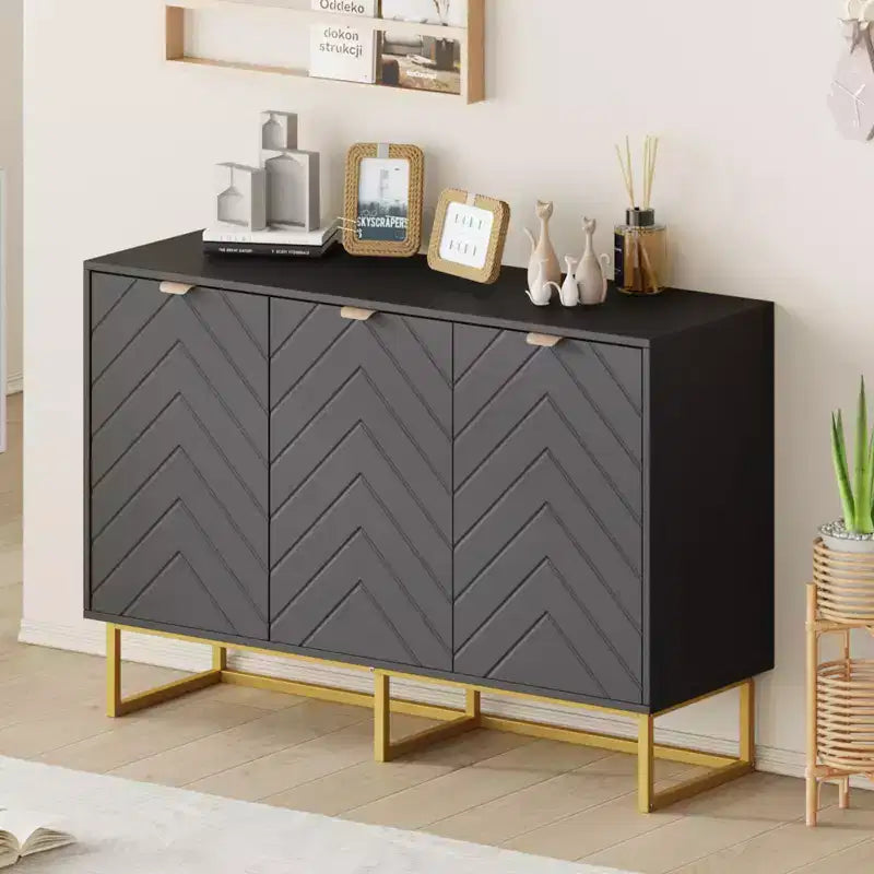 Sideboard Buffet Cabinet, Storage Cabinet with Shelves, Wood Credenza Console Table for Organization, Kitchen, Dining Room, Living Room, Entryway