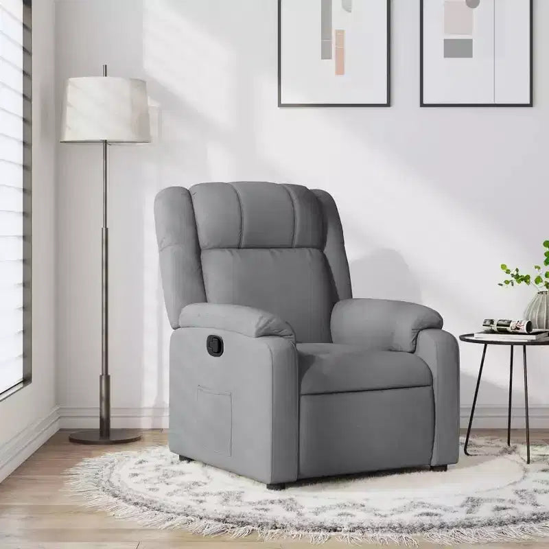vidaXL Massage Recliner Chair - Light Gray Manual Push Back