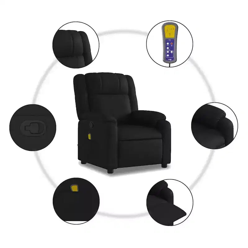 vidaXL Massage Recliner Chair - Light Gray Manual Push Back