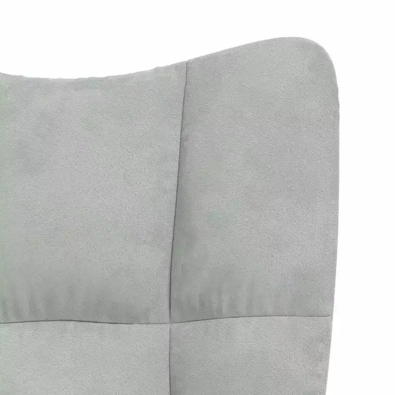 vidaXL Rocking Chair Accent Side Chair Padded Seat for Living Room Velvet - Light Gray Without Footrest