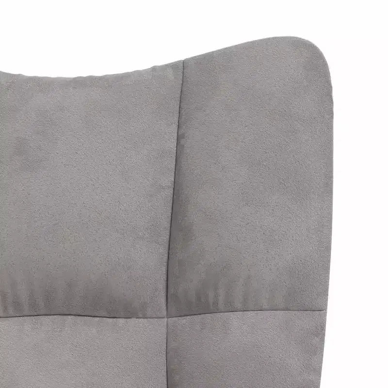 vidaXL Rocking Chair Accent Side Chair Padded Seat for Living Room Velvet - Light Gray Without Footrest