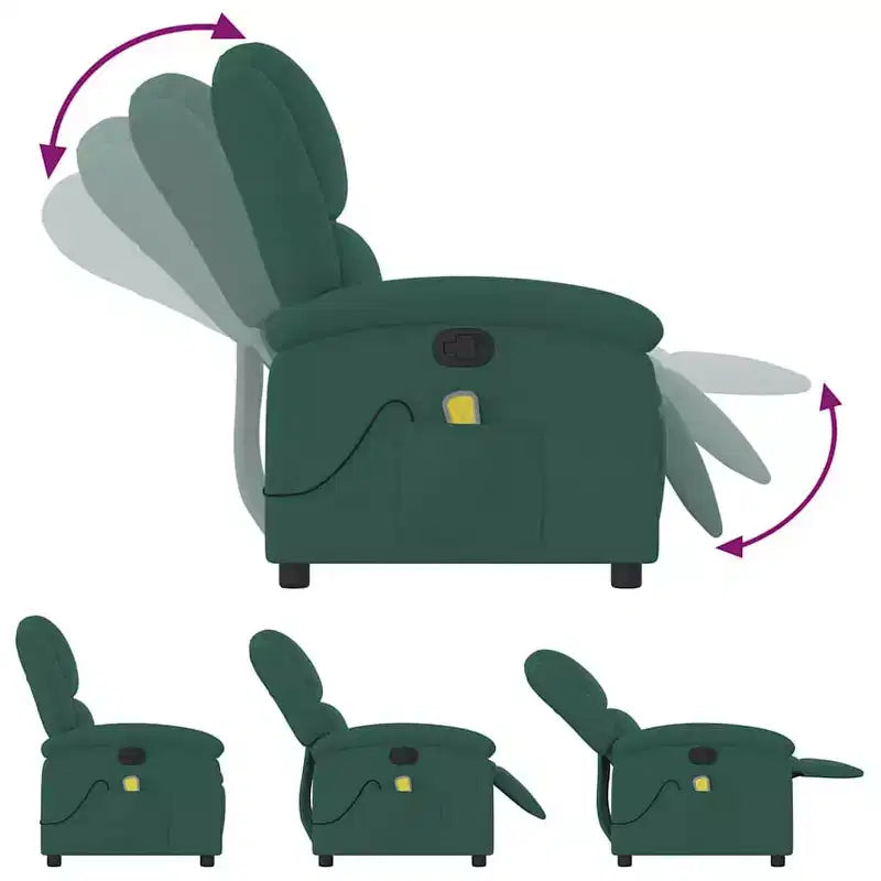 vidaXL Massage Recliner Chair Wingback Armchair Home Theater Cinema Velvet
