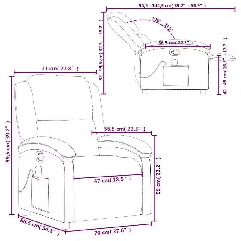 vidaXL Massage Recliner Chair Wingback Armchair Home Theater Cinema Velvet