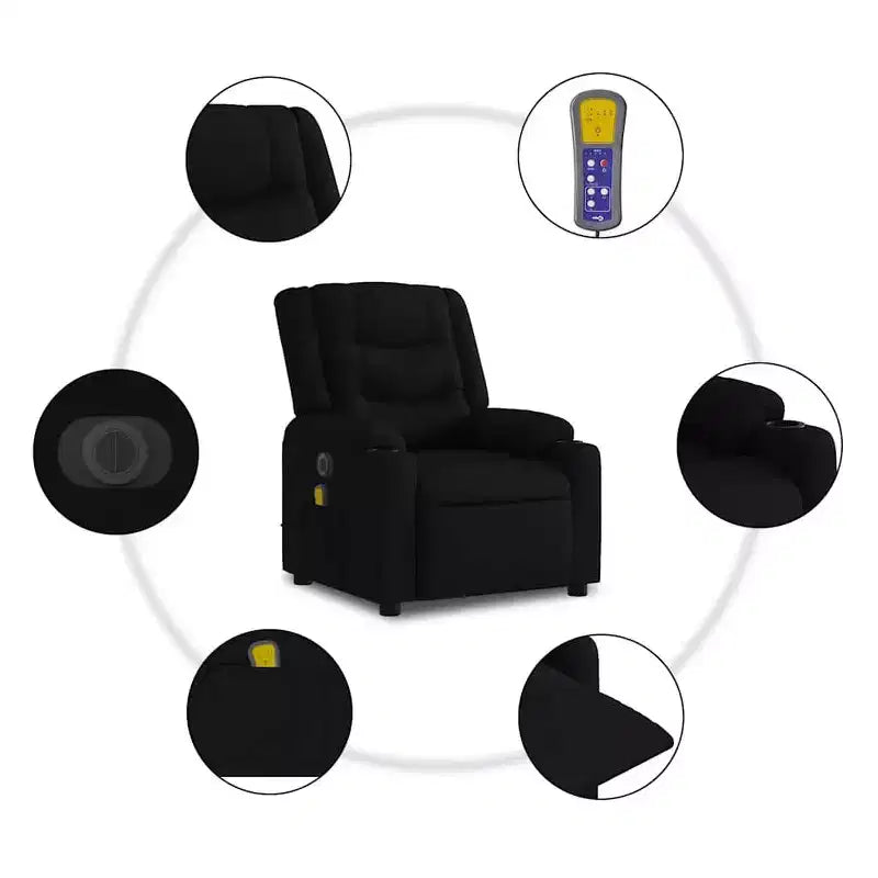 vidaXL Massage Recliner Chair Wingback Armchair Home Theater Cinema Velvet