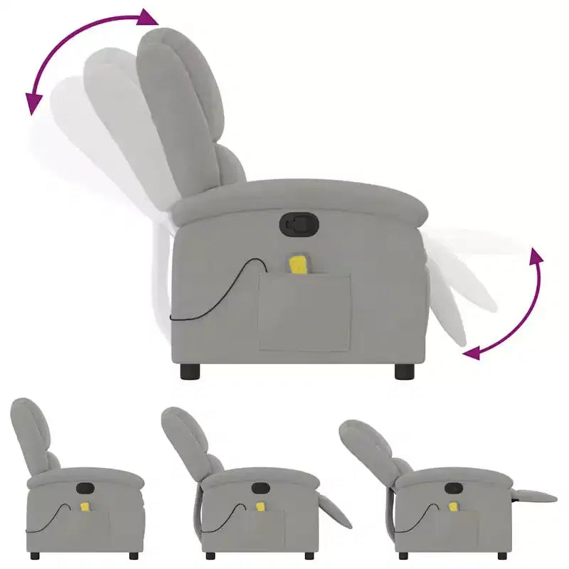 vidaXL Massage Recliner Chair Wingback Armchair Home Theater Cinema Velvet
