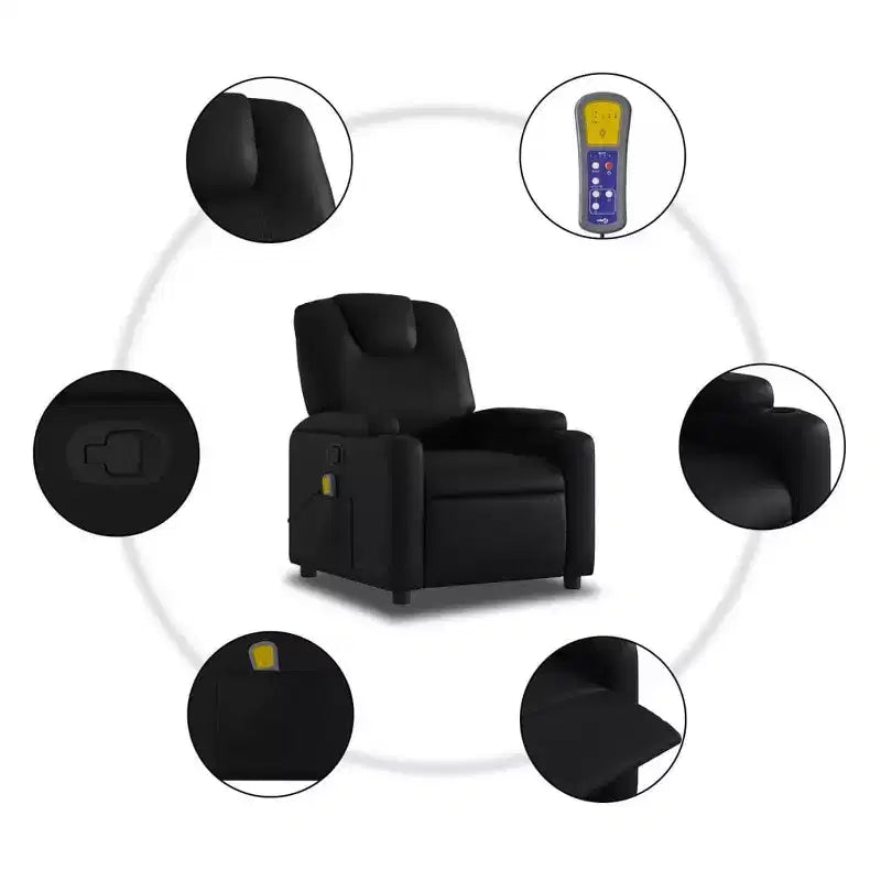 vidaXL Massage Recliner Chair Wingback Armchair Home Theater Cinema Velvet