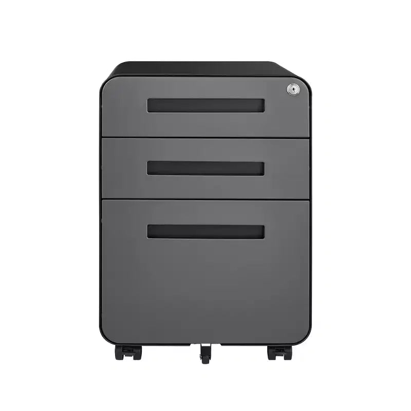 Okak Modern Small Mobile Filing Cabinet with Lock Drawers/Doors,Storage Organizer File Cabinet for Home Office,Under Desk