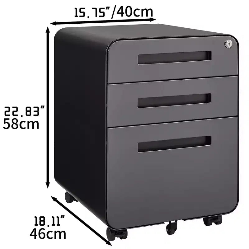 Okak Modern Small Mobile Filing Cabinet with Lock Drawers/Doors,Storage Organizer File Cabinet for Home Office,Under Desk