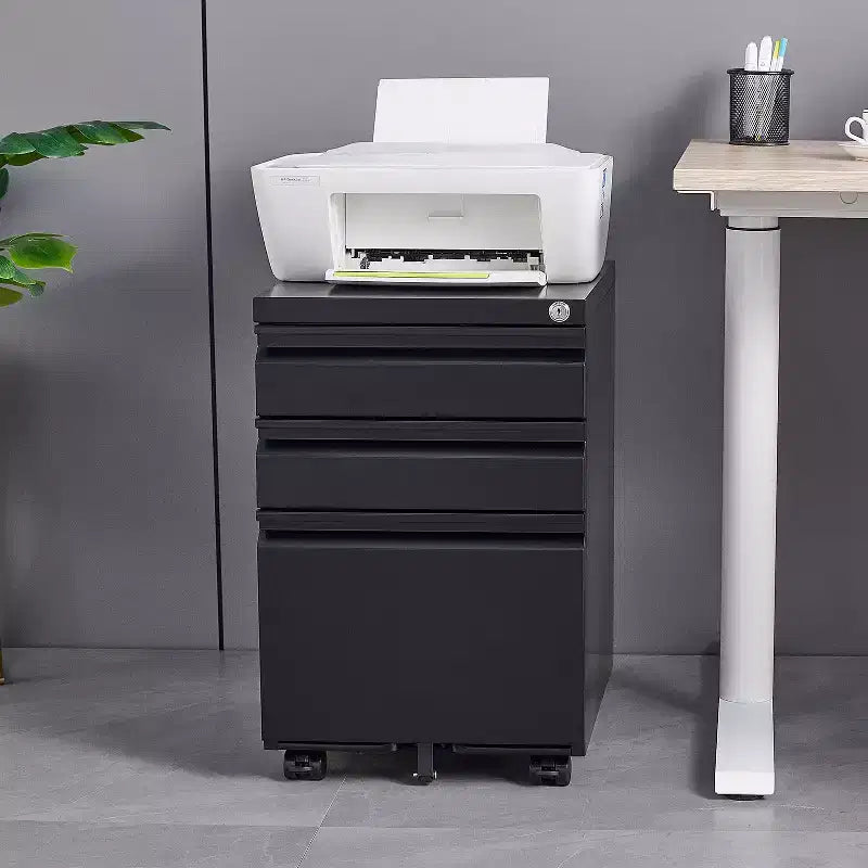 Okak Modern Small Mobile Filing Cabinet with Lock Drawers/Doors,Storage Organizer File Cabinet for Home Office,Under Desk