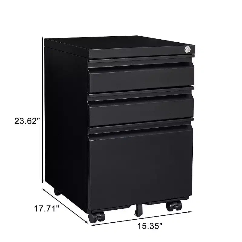 Okak Modern Small Mobile Filing Cabinet with Lock Drawers/Doors,Storage Organizer File Cabinet for Home Office,Under Desk