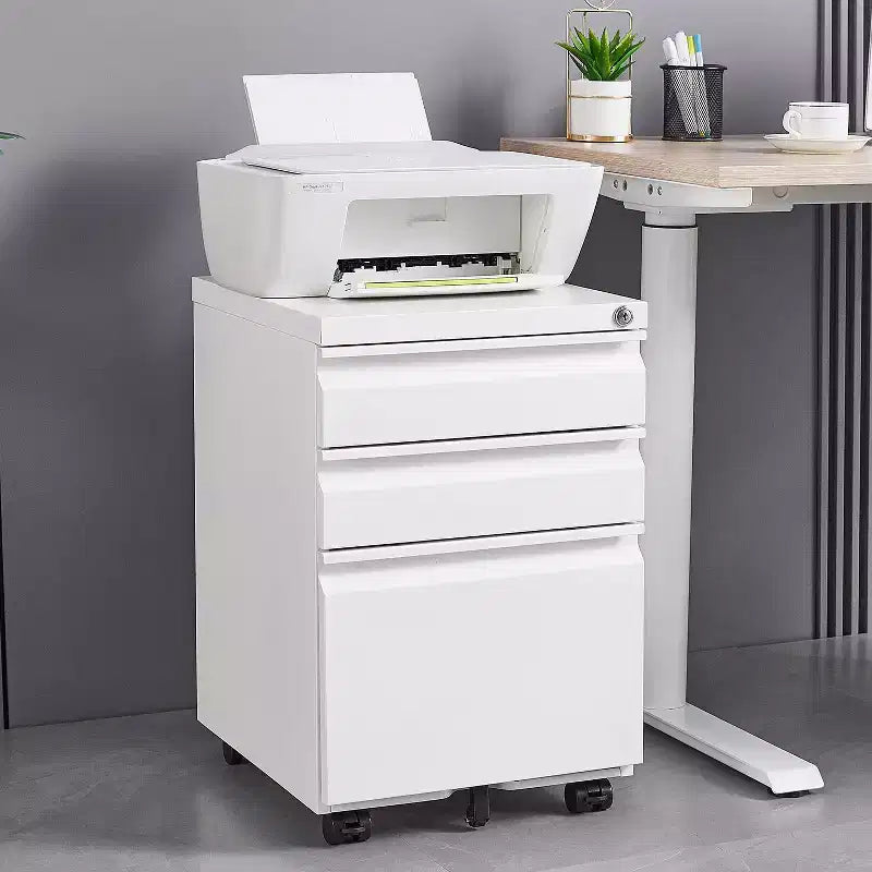 Okak Modern Small Mobile Filing Cabinet with Lock Drawers/Doors,Storage Organizer File Cabinet for Home Office,Under Desk