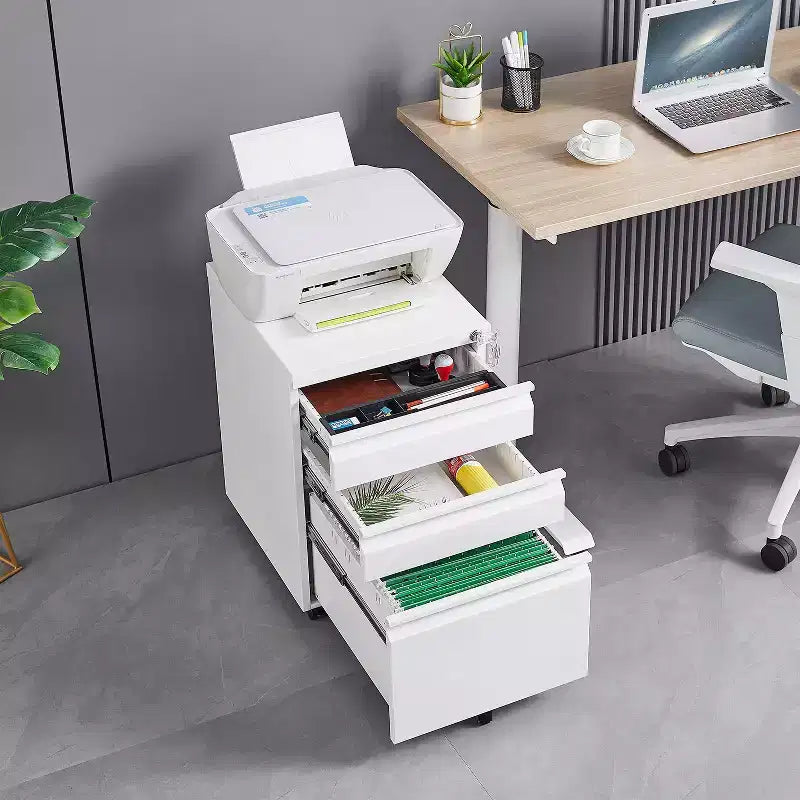 Okak Modern Small Mobile Filing Cabinet with Lock Drawers/Doors,Storage Organizer File Cabinet for Home Office,Under Desk