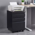 Okak Modern Small Mobile Filing Cabinet with Lock Drawers/Doors,Storage Organizer File Cabinet for Home Office,Under Desk