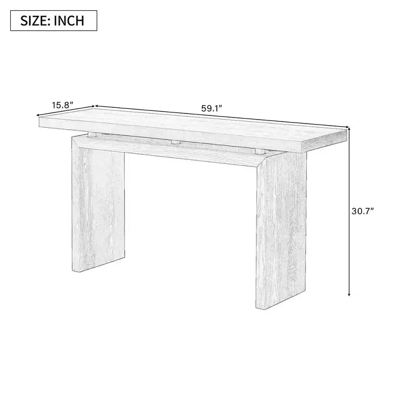 Uniquely designed ash veneer console table features a modern, minimalist style and a cleverly designed tabletop, suitable