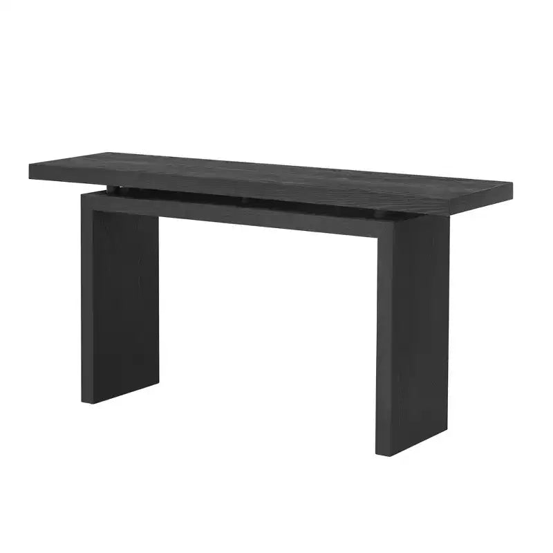 Uniquely designed ash veneer console table features a modern, minimalist style and a cleverly designed tabletop, suitable