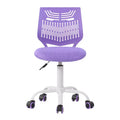FurnitureR Desk Chair Armless Cute, Armless Small Computer Study Task Chair Adjustable Swivel Low Back with Rolling Wheels for Teens Students, PURPLE