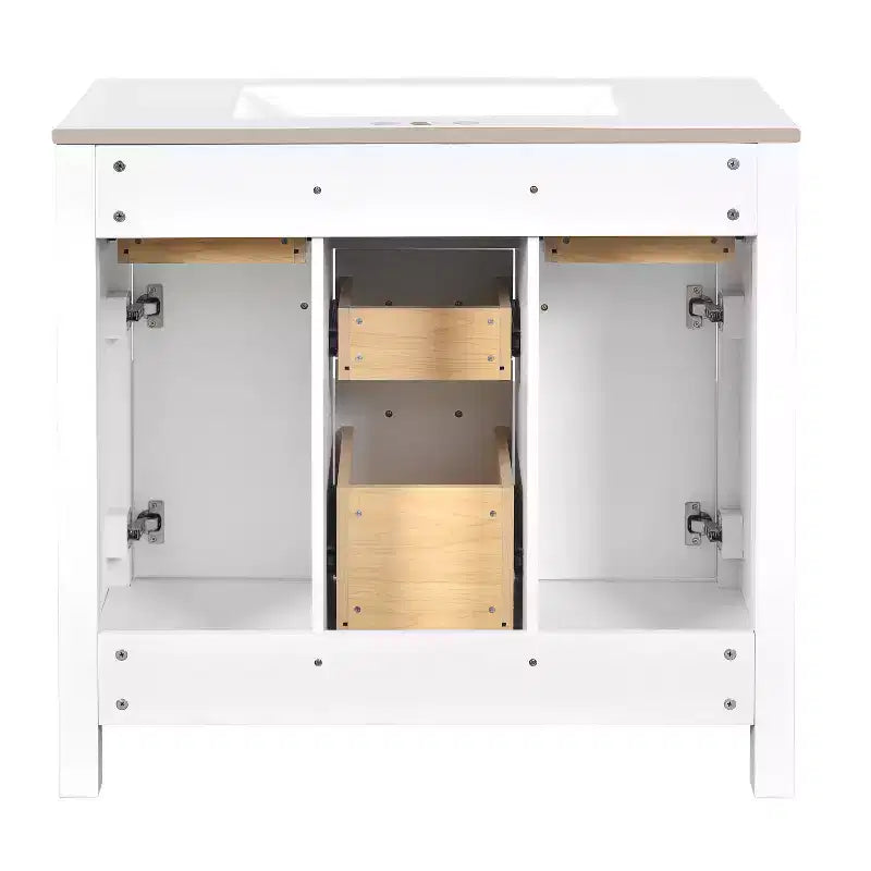 36 Bathroom Vanity Sink Combo, Bathroom Storage Cabinet with Drawers, Single Sink Bathroom Vanity with Solid Wood Frame