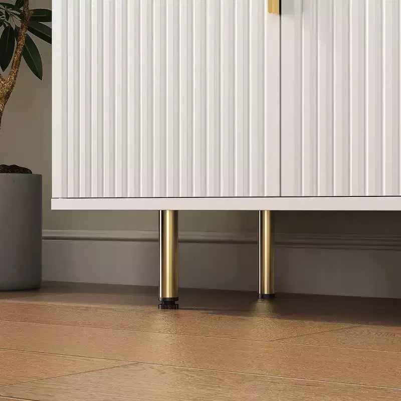 JVNOXK 56.69-inch Modern Sideboard with Storage Functionality Large Sideboard with Grooved Side Panels and Adjustable Shelves White