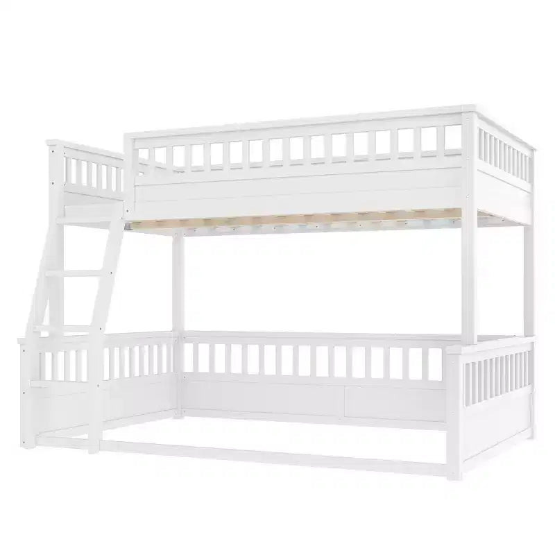 Twin XL/Full XL over Queen Bunk Bed with Ladder and Guardrails - ModernLuxe