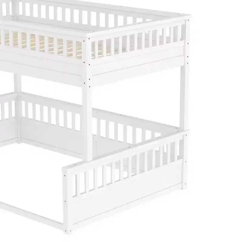 Twin XL/Full XL over Queen Bunk Bed with Ladder and Guardrails - ModernLuxe