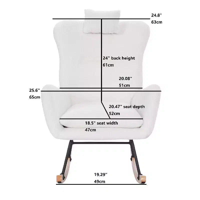 Package includes a Teddy [Regular Account] cushioned rocking chair for children's room, suitable for living room and bedroom
