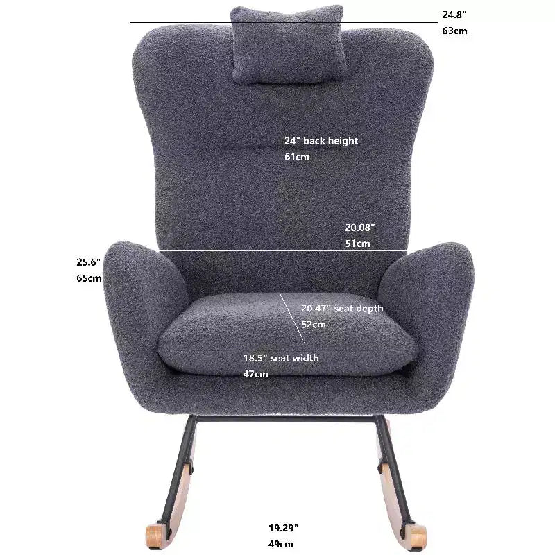 Package includes a Teddy [Regular Account] cushioned rocking chair for children's room, suitable for living room and bedroom