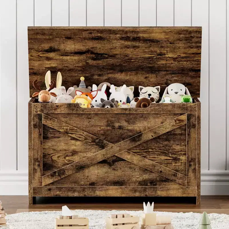 Wooden Storage Bench with Safety Hinge and Multipurpose Seat, Large Shoe Storage Cabinet, Multi-Functional, for Entryway, Living Room, Bedroom