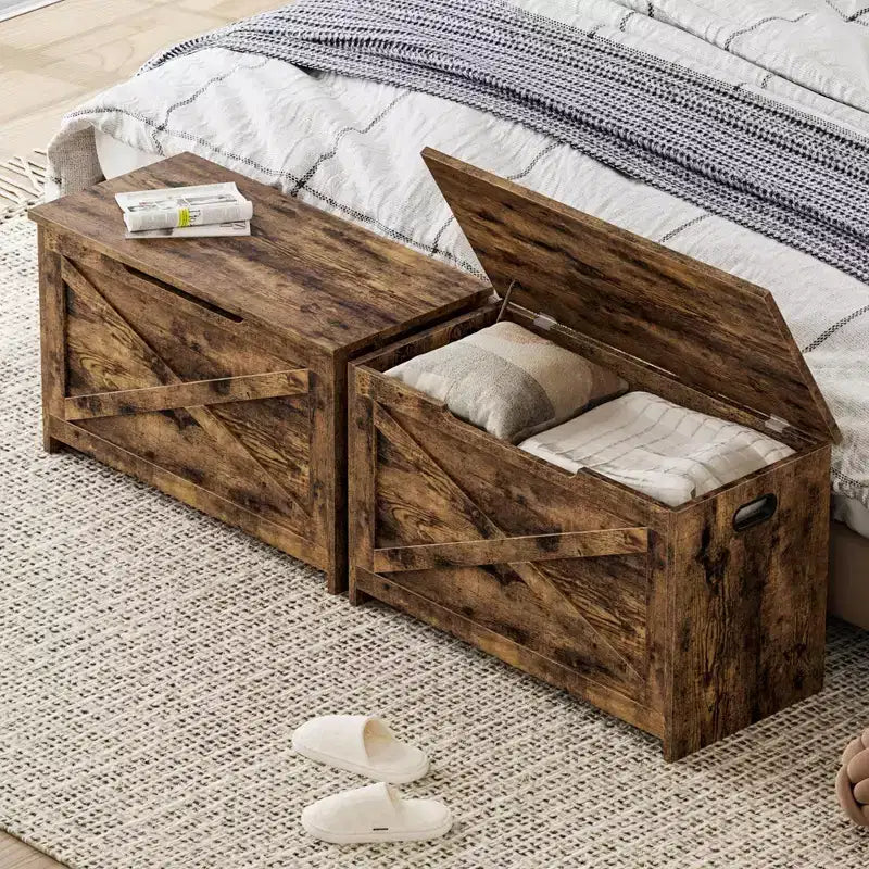 Wooden Storage Bench with Safety Hinge and Multipurpose Seat, Large Shoe Storage Cabinet, Multi-Functional, for Entryway, Living Room, Bedroom