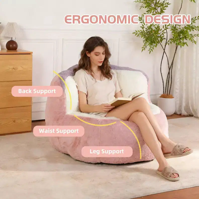 Okak Giant Bean Bag Couch, Bean Bag Chair with Shredded Sponge, Floor Chairs for Adults, Lounge Chair for Living Room