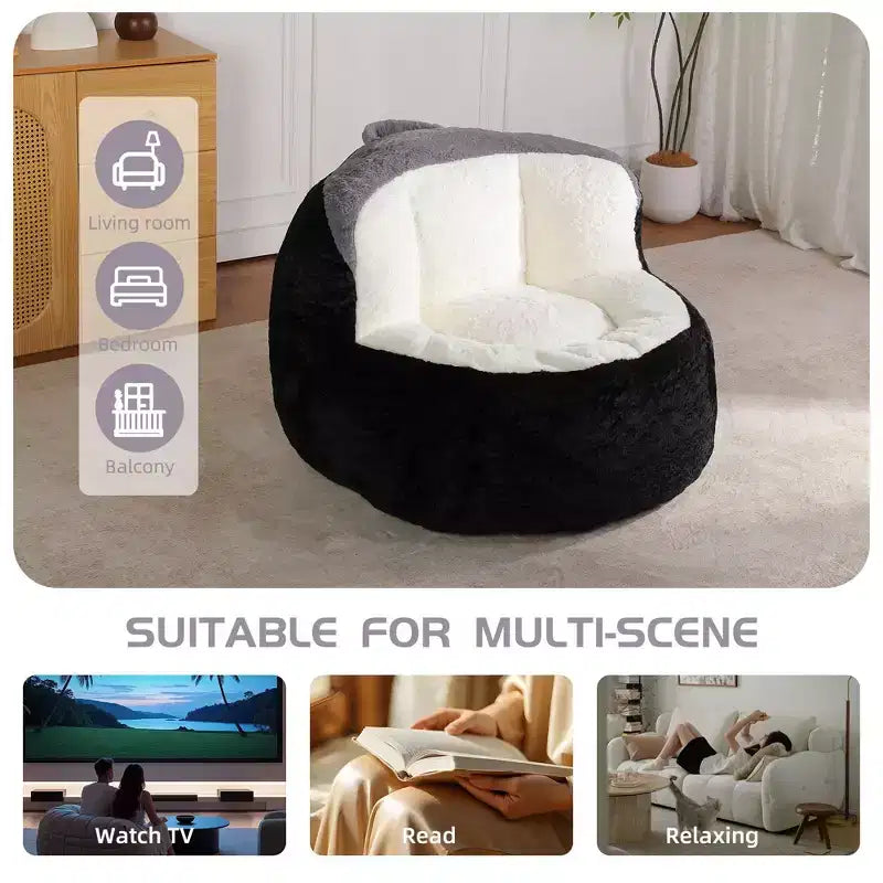 Okak Giant Bean Bag Couch, Bean Bag Chair with Shredded Sponge, Floor Chairs for Adults, Lounge Chair for Living Room