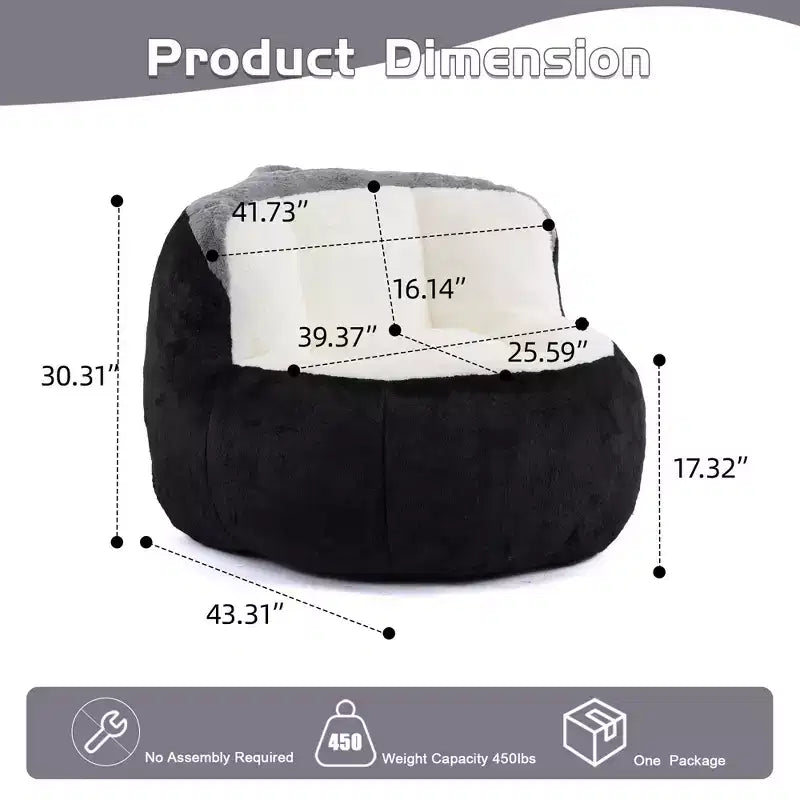 Okak Giant Bean Bag Couch, Bean Bag Chair with Shredded Sponge, Floor Chairs for Adults, Lounge Chair for Living Room