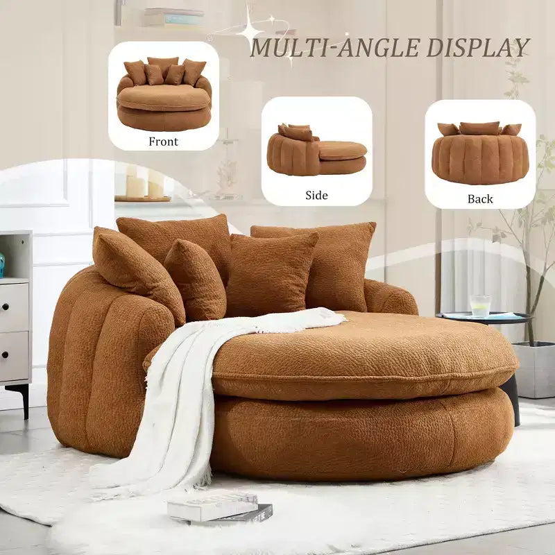 Okak Bean Bag Couch with 5 Pillows, Large Bean Bag Sofas for Adults/Kids, Giant Floor Chair with Wrap Around Back for Living Room