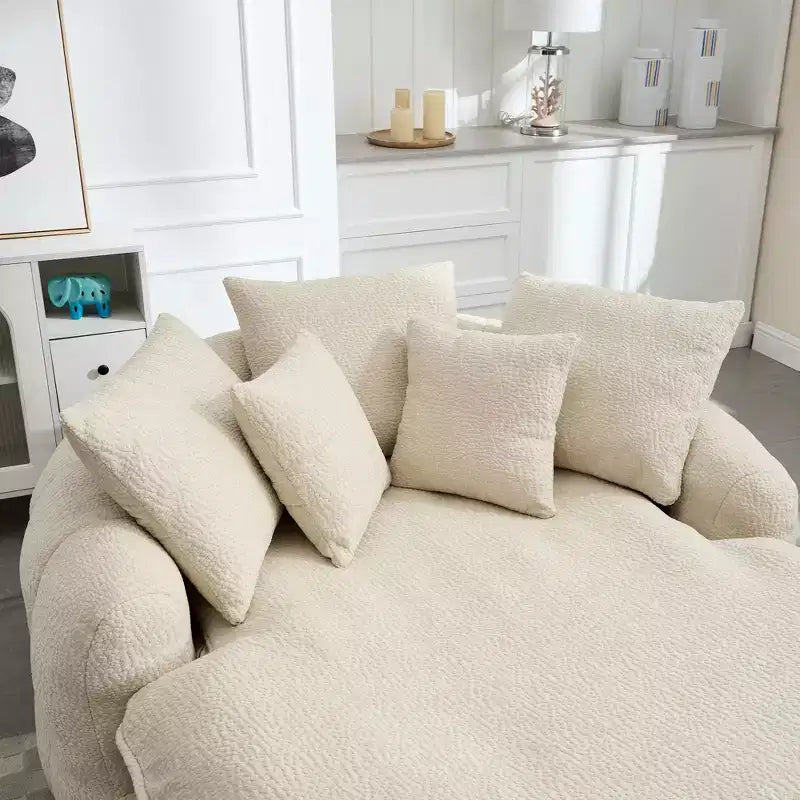 Okak Bean Bag Couch with 5 Pillows, Large Bean Bag Sofas for Adults/Kids, Giant Floor Chair with Wrap Around Back for Living Room