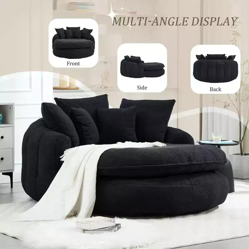 Okak Bean Bag Couch with 5 Pillows, Large Bean Bag Sofas for Adults/Kids, Giant Floor Chair with Wrap Around Back for Living Room