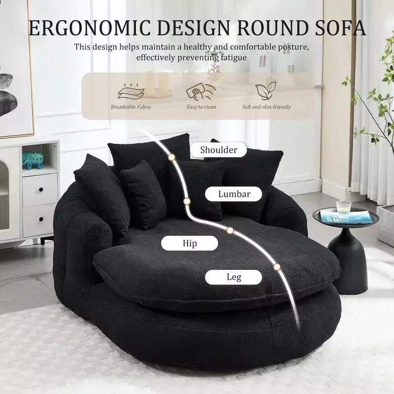 Okak Bean Bag Couch with 5 Pillows, Large Bean Bag Sofas for Adults/Kids, Giant Floor Chair with Wrap Around Back for Living Room