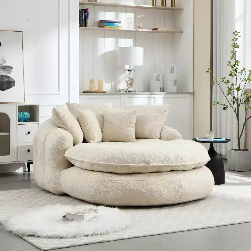Okak Bean Bag Couch with 5 Pillows, Large Bean Bag Sofas for Adults/Kids, Giant Floor Chair with Wrap Around Back for Living Room