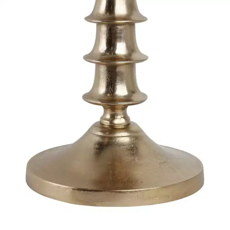 Glam End Table, Side Table, or Night Stand for Room Decor - Marble Top with Ribbed Base Design for Bedroom or Living Room Decor - 22 White & Gold
