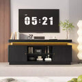 Modern TV Stand for TVs up to 65, 63'' Wooden Entertainment Center with Storage Cabinets, Media Console Table for Living Room Bedroom