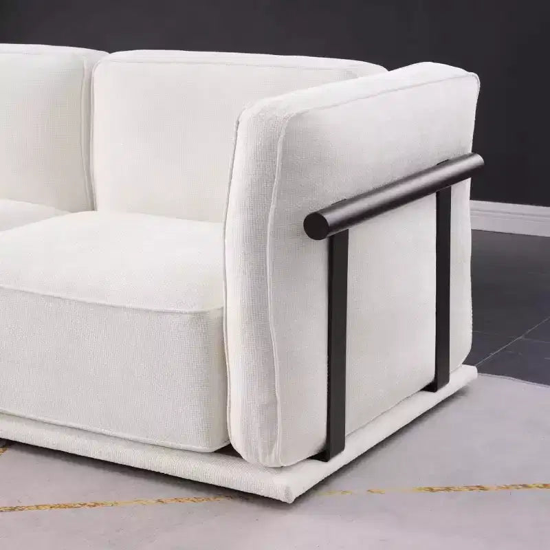 Oversized 6-Seater L-Shaped Modular Sectional Sofa with Ottoman, Wood & Metal Frame, Modern Velvet Corner Couch for Living Room - Panipeachy