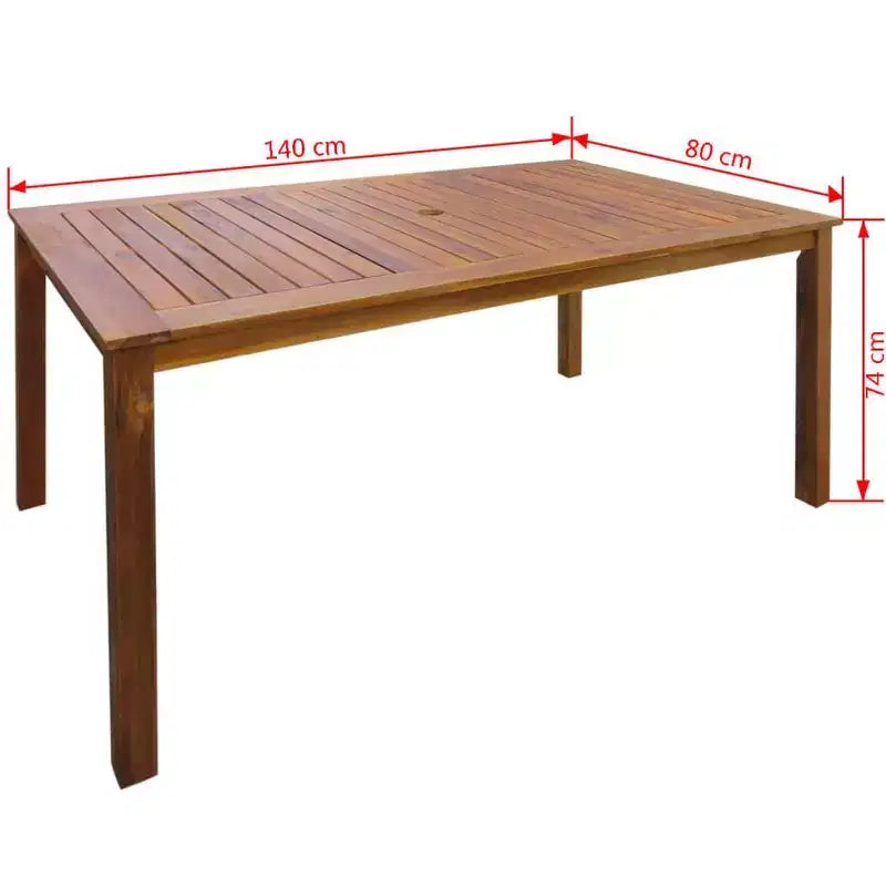vidaXL Outdoor Dining Set Brown Solid Acacia Wood Medium Foldable