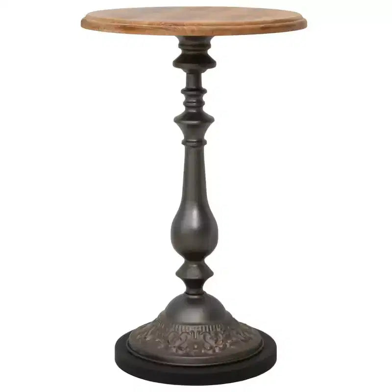 vidaXL End Table Brown Solid fir wood and steel Small Simplistic