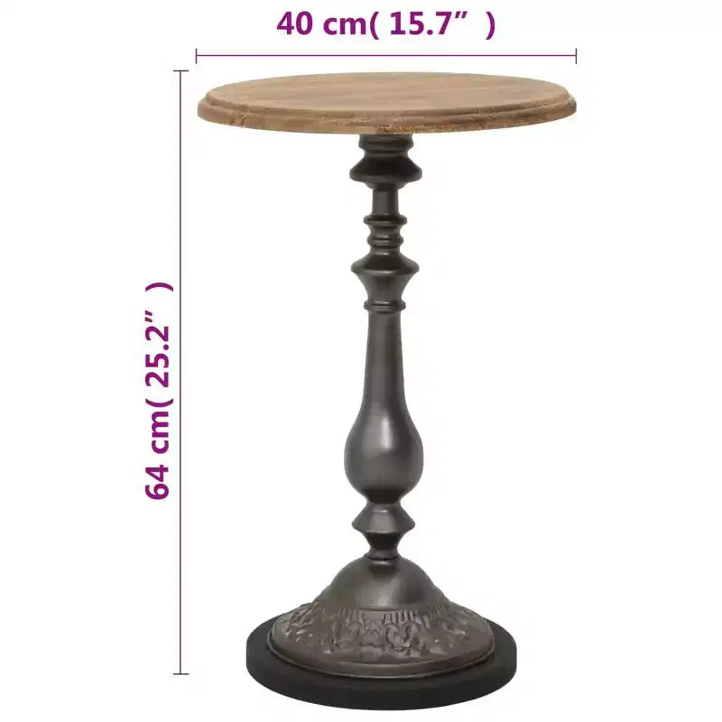 vidaXL End Table Brown Solid fir wood and steel Small Simplistic
