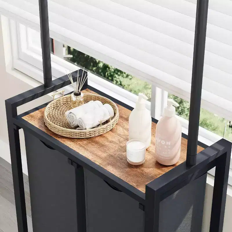 Laundry Sorter 2/3/4 Section,Rolling Laundry Sorter Hamper with Hanging Rack & Shelf, Laundry Basket Organizer with Lockable Wheels,Folding Station